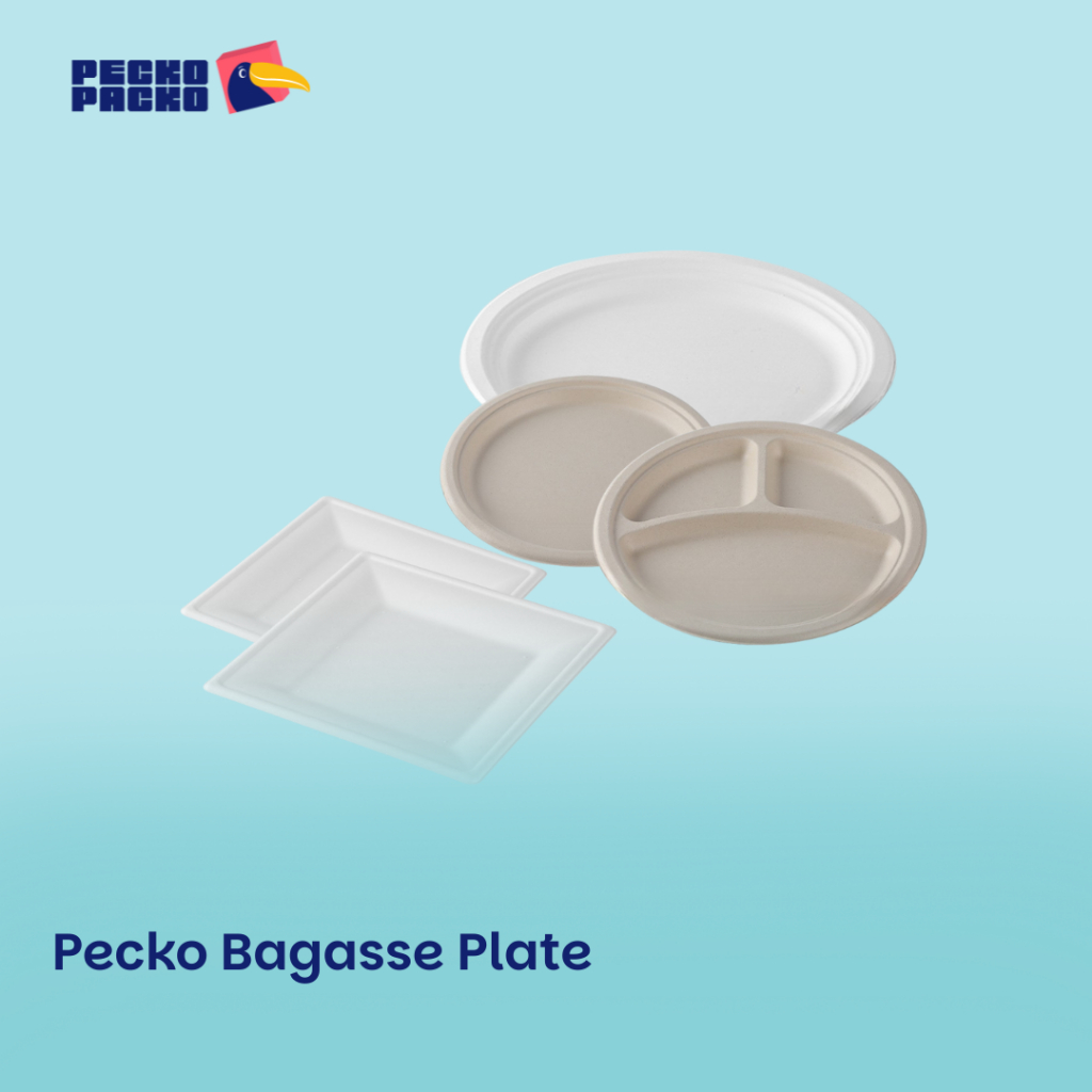 Piring Kertas Oval Bahan Bagasse dari Ampas Tebu Ramah Lingkungan Sekali Pakai - Packaging Makanan S