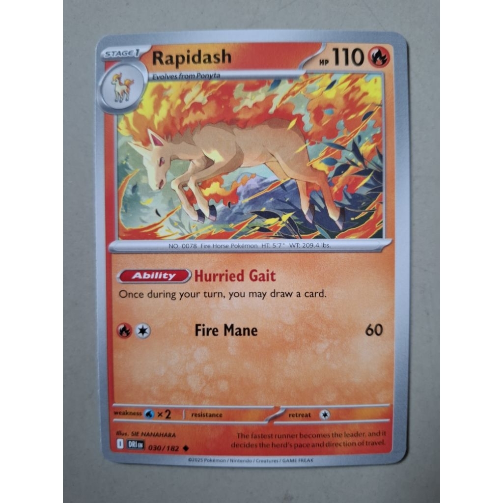 kartu pokemon original common rapidash dri 030/182
