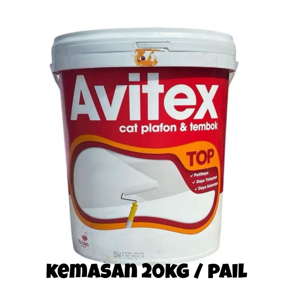 Avitex top 20kg cat tembok dan plafon warna putih, Cat avitex top 20kg putih