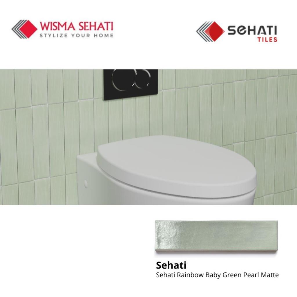 Keramik Dinding 6.5 x 26.6 Pilih Warna Matte Biru/Hijau/Pink Keramik Dinding Dapur / Kamar Mandi