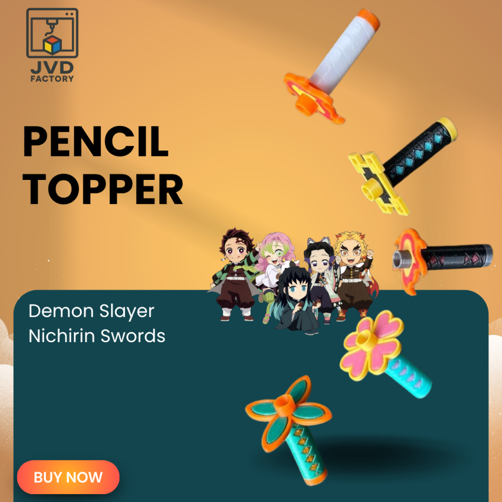 Pencil Topper Demon Slayer Nichirin Sword Mitsuri Shinobu Kyojuro Tanjiro Muichiro