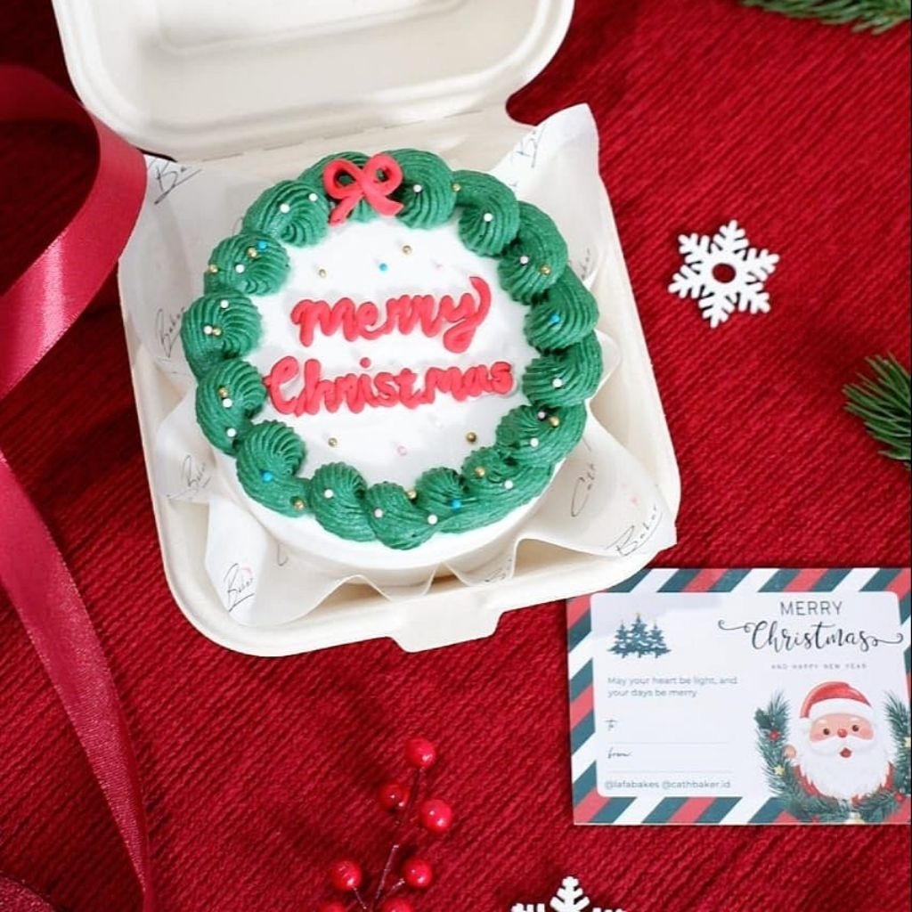 Bento Cake Merry Christmas / Korean Cake Fresh Cream Cake - Christmas Hampers