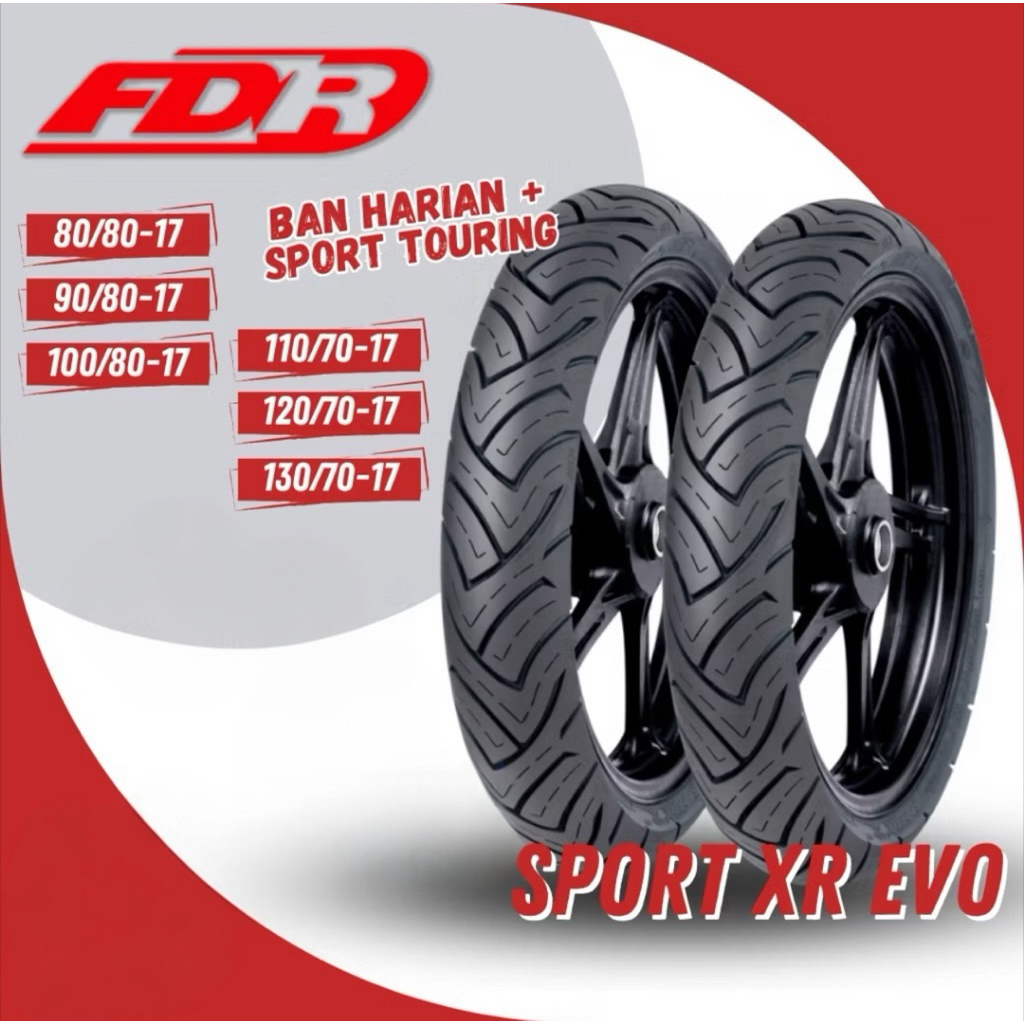 BAN TUBELESS FDR SPORT XR EVO 80/80-17 90/80-17 100/80-17 110/70-17 120/70-17 130/70-17