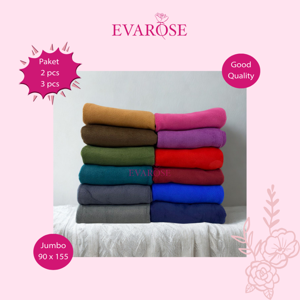 EVAROSE - Paket Hemat Handuk dewasa cepat serap air ukuran Jumbo