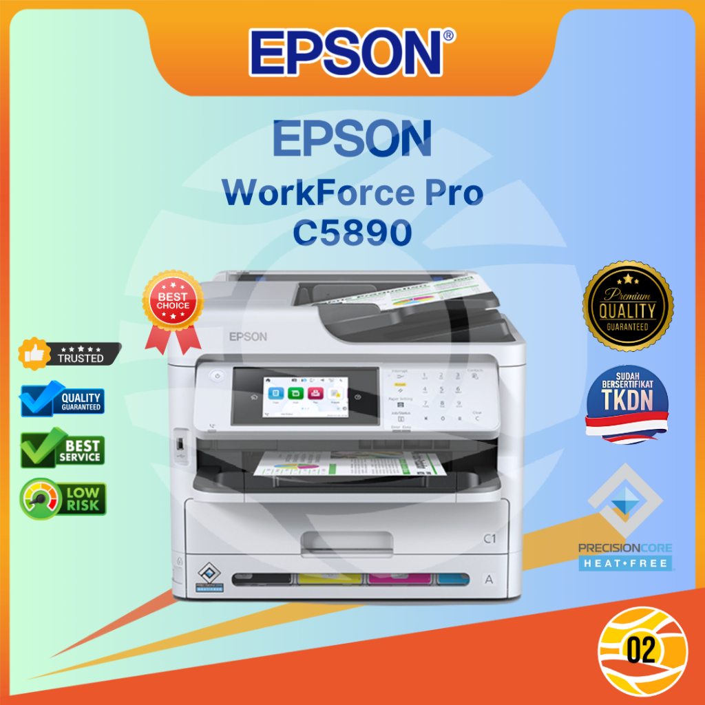Epson WorkForce Pro Chipless WF-C 5890 | WF C5390 Printer Inkjet Warna Multifungsi A4 - Digital Prin