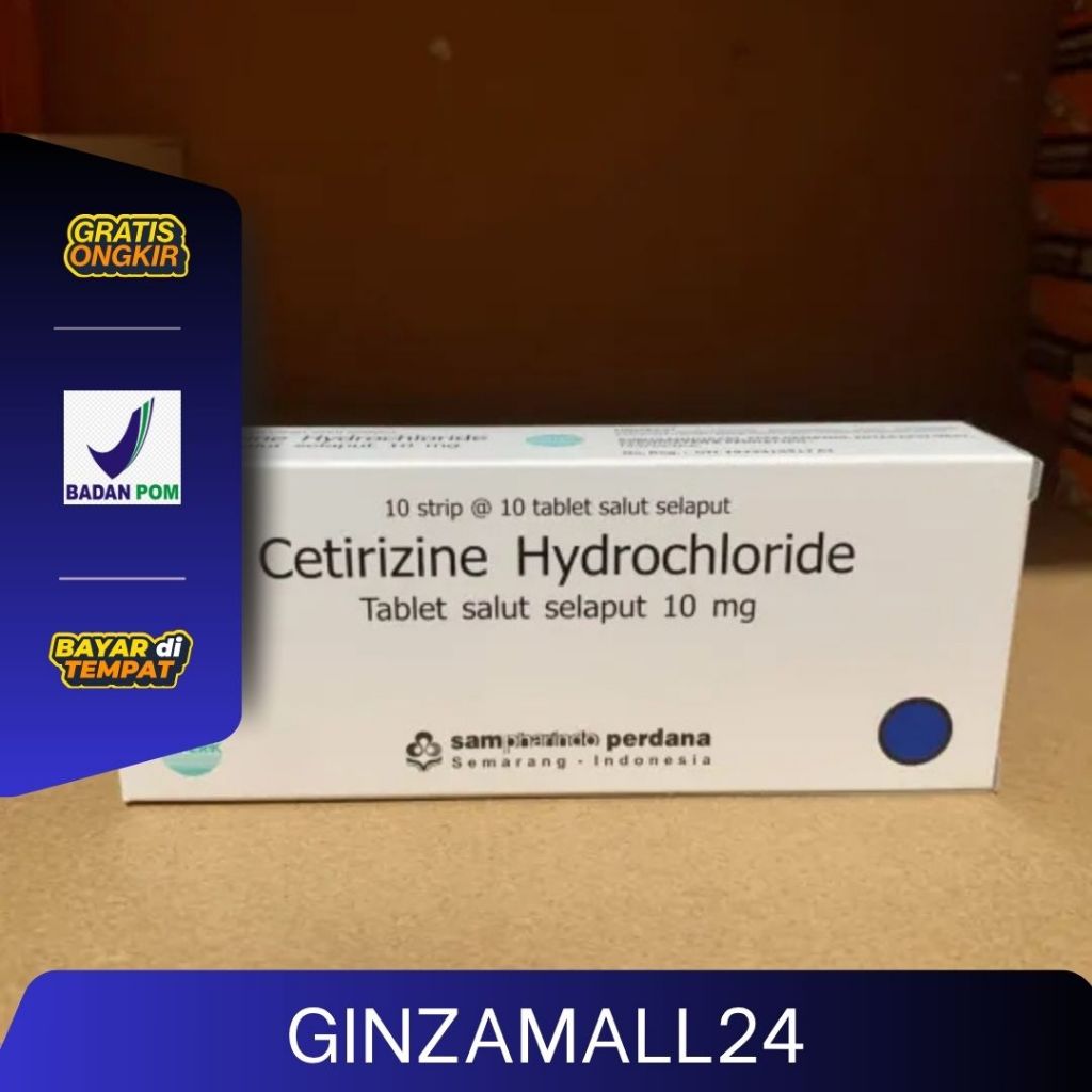 Cetirizine 10 Mg Sampharindo Tablet 100 Pcs Efektif Gatal