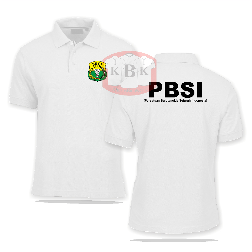 Baju Kantor Kerja Polo Pria Wanita  PBSI BULUTANGKIS BADMINTON Buat Kaos Promosi SOUVENIR Hadiah