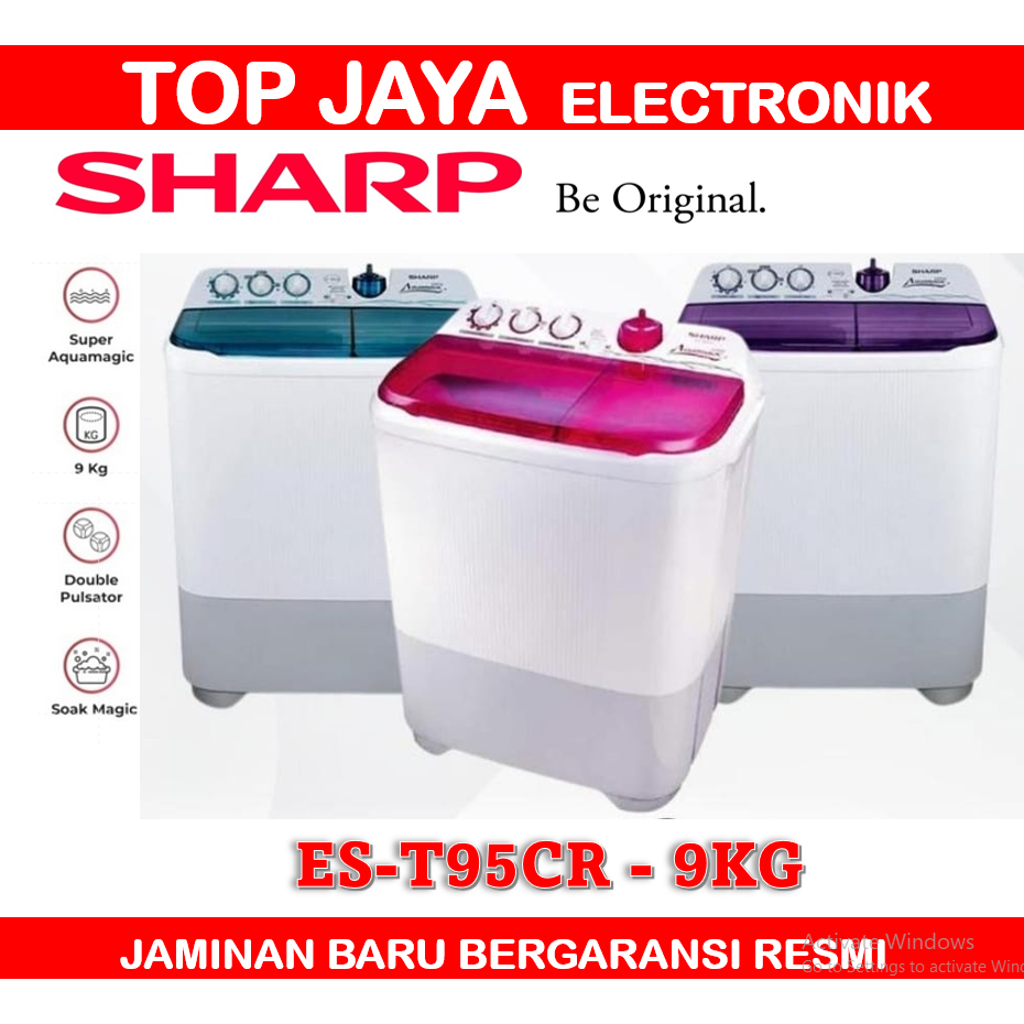 MESIN CUCI SHARP 9KG 2 TABUNG/SHARP MESIN CUCI 9KG 2 TABUNG NEW SERIES