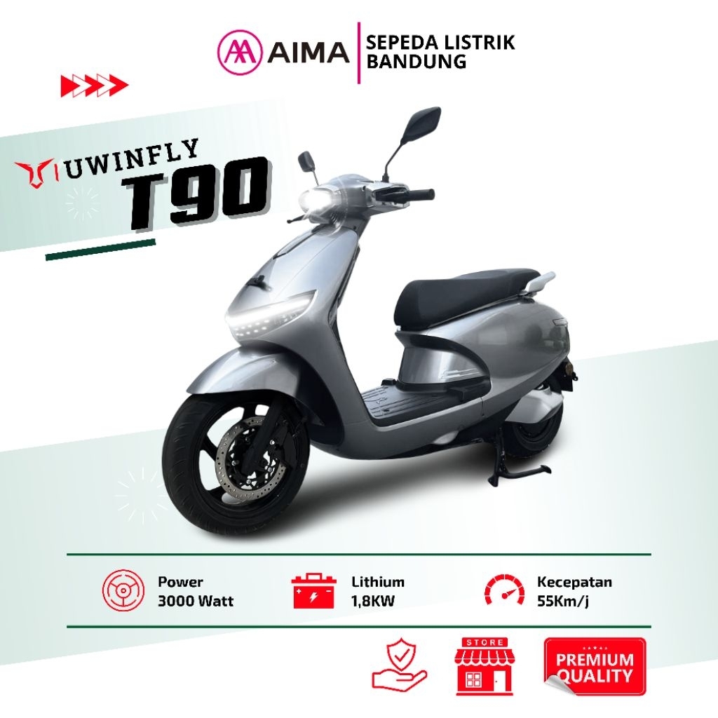 Motor Listrik Uwinfly T90 Lithium 3000Watt-Elektrik Ebike Scoter Listrik Garansi Resmi