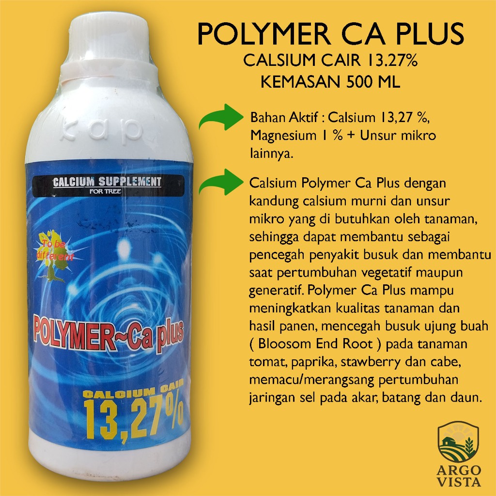 POLYMER Ca - Plus PUPUK CALSIUM KAP 500 ML Nutrisi Lengkap Tanaman Pertanian Palawija Perkebunan