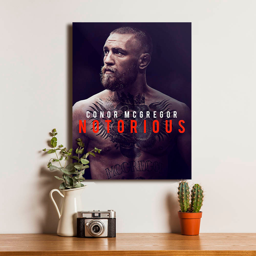 Poster Conor Mcgregor Notorious Dekorasi Hiasan Pajangan Dinding Bingkai Kayu Wall Decor Siap Pasang
