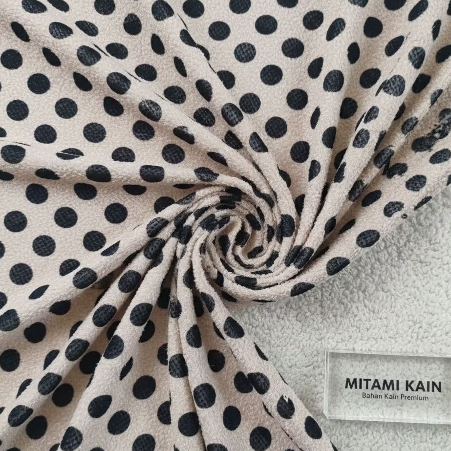 Kain Sifon Motif Bulu Titik Timbul Halus (Polkadot) | Lebar 1.5m Meteran - Bahan Fashion Korea (Harg