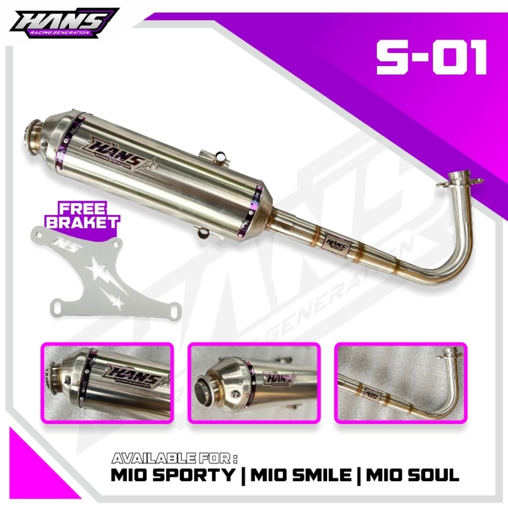 Knalpot Ceklis Mio By Hans Racing Generation Type S-01 For Mio smile -Mio soul-Mio Sporty