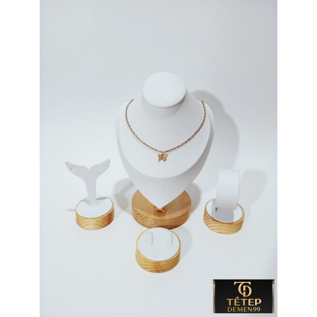 Display kalung satu set/tempat perhiasan satu set seserahan pernikahan/tempat perhiasan/display stan