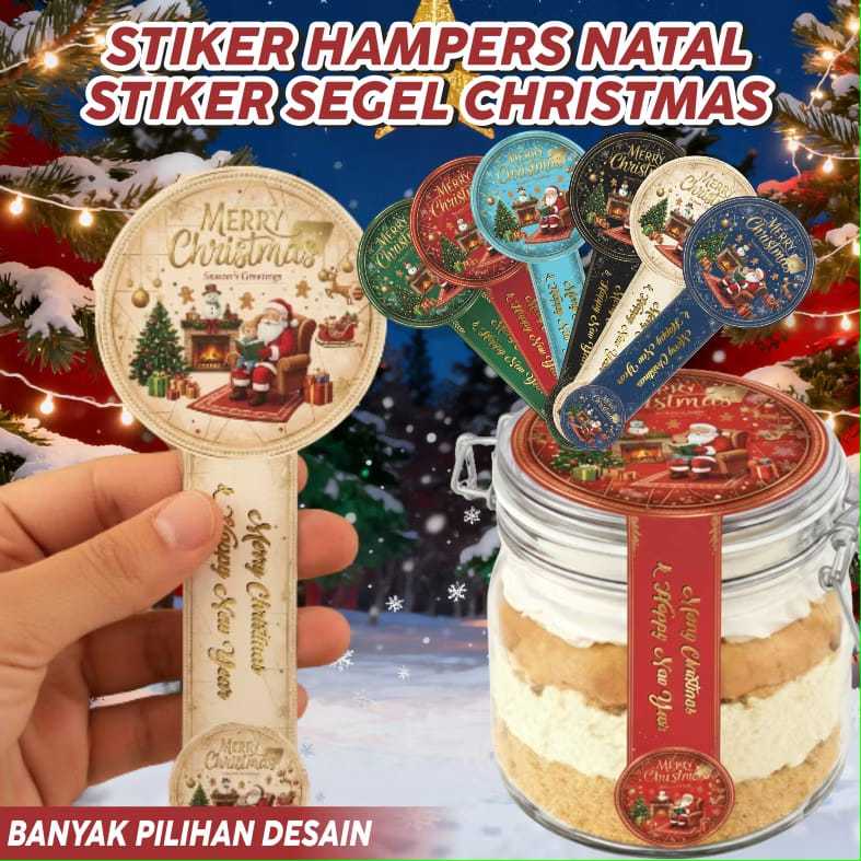 CETAK STIKER MERRY CHRISTMAS STIKER SEAL STIKER NATAL STIKER KUE NATAL