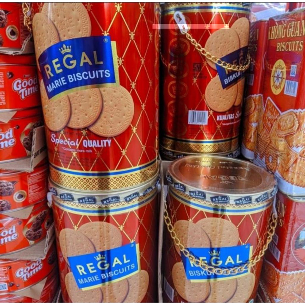 (Promo)Biskuit Regal Marie 1kg/ Biskuit Marie Spesial Kemasan Kaleng/ Biskuit Lebaran