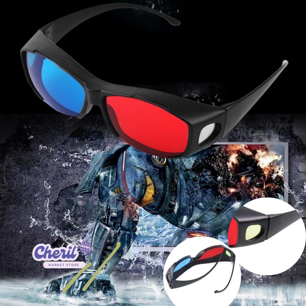 Cheril Beawesome Kacamata 3D Glasses Movie Cinematic Frame Plastik - Kacamata nonton -Kacamata biosk