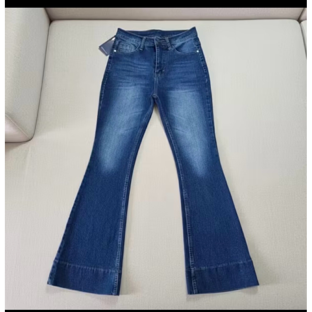 Celana jeans cutbray Jenie Celana Cutbray Highwaist Wanita Lipat Bawah Jeans Cutbray Retro