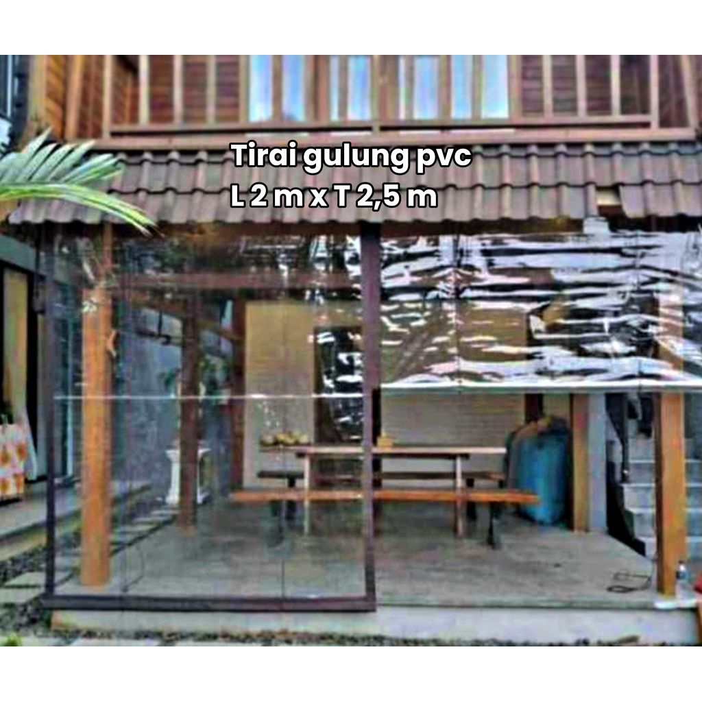 Tirai plastik pvc lengkap dengan alat gulung