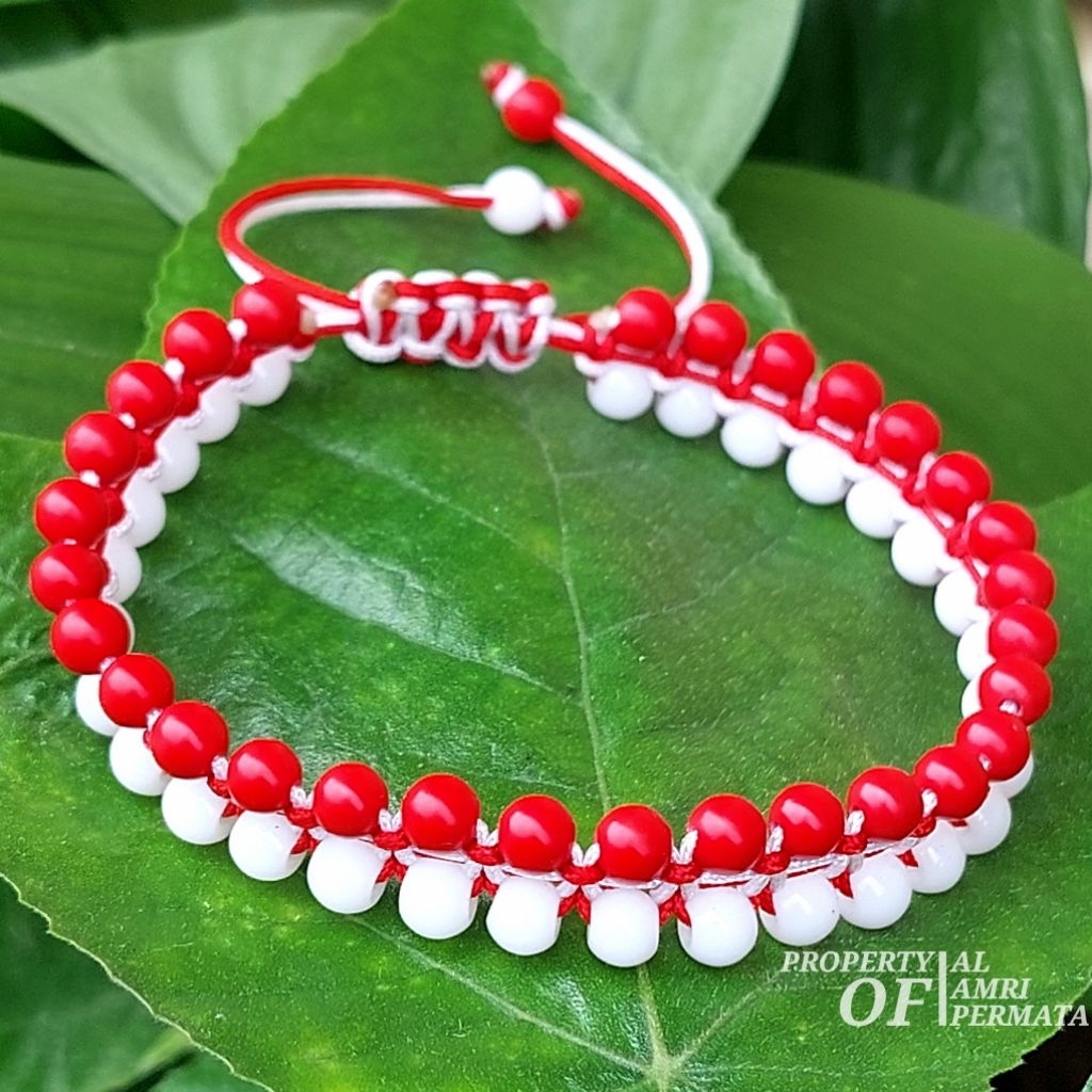 Gelang Batu Akik / Gelang merah putih / Gelang Kombinasi / Gelang Batu Alam / Gelang Pria / Gelang w
