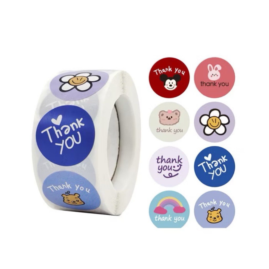 Stiker kemasan makanan thank you