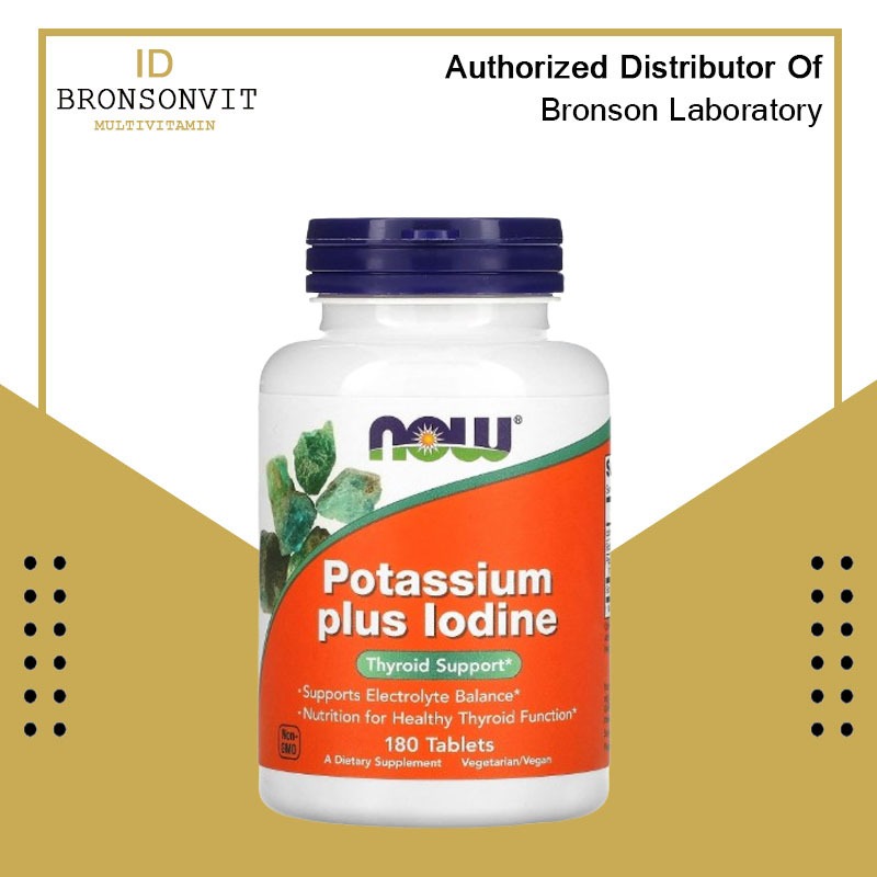 Now Foods, Potassium Plus Iodine Thyroid Support, 180 Tablets