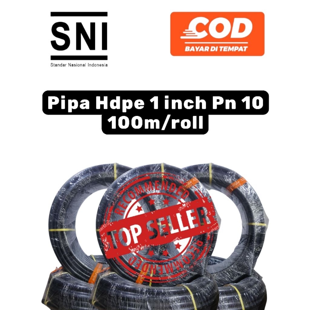 Pipa Hdpe 1 inch Pn 10 100m/roll