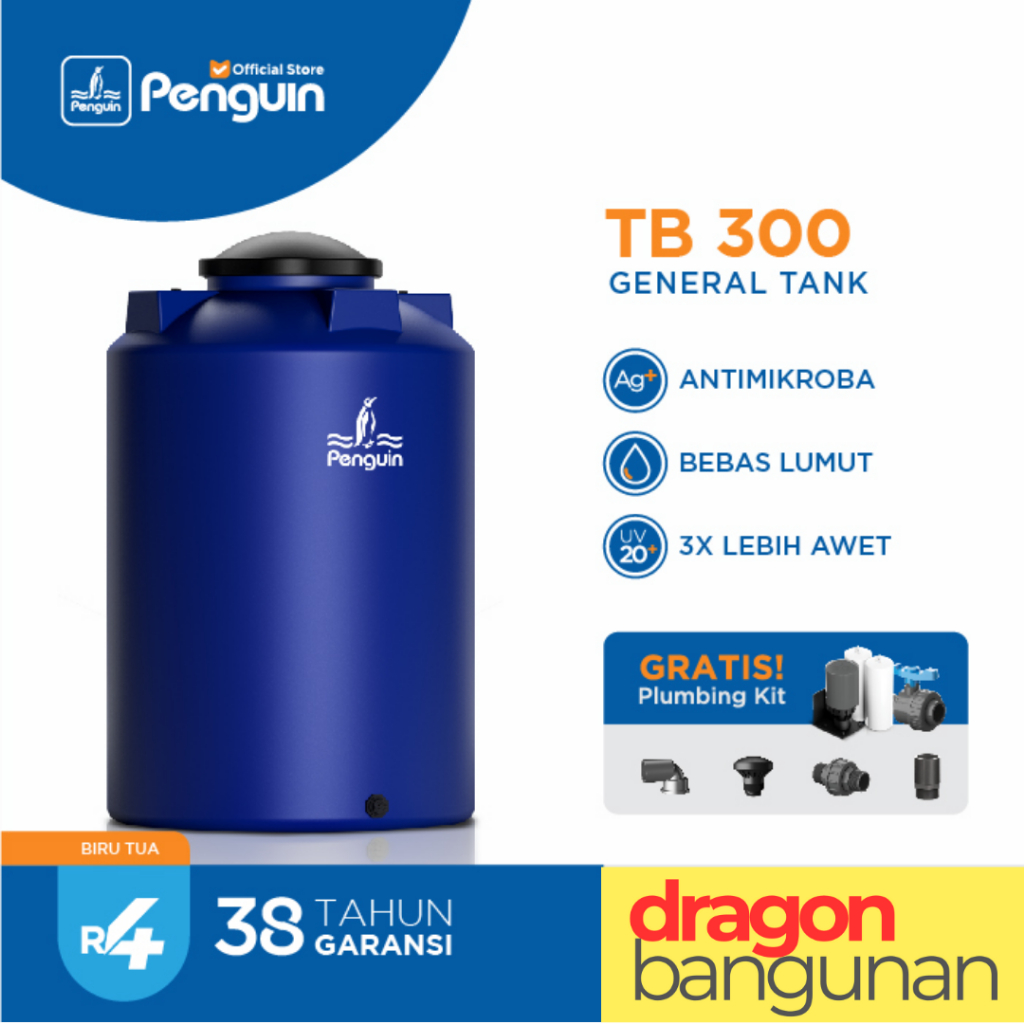 Tangki Air Penguin TB 300 (3100L) Toren Air Penguin Garansi Resmi 38 Tahun Anti Lumut