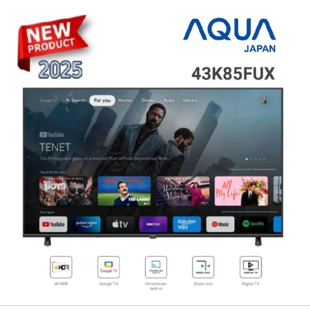 TV LED AQUA 75 INCH ANDROID GOOGLE AQT75K85FUX TV AQUA 75INCH AQT 75K85FUX TV LED AQUA 75INCH