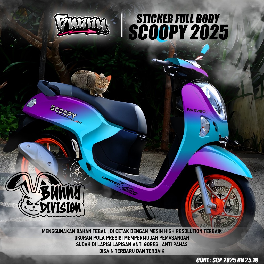 (COD) TERBARU Decal Sticker Motor Honda Scoopy Tahun 2025 Full body - Stiker Skotlet Modifikasi Vari