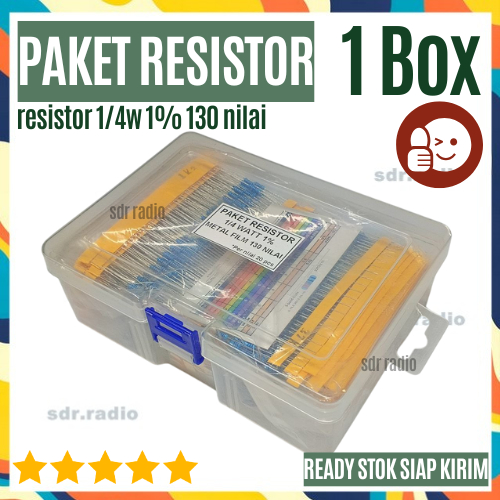 Resistor Pack Set 2600Pcs  2600 Pcs 130 Value Nilai Metal Film 1/4 Watt PAKET 2600PCS RESISTOR PACK 