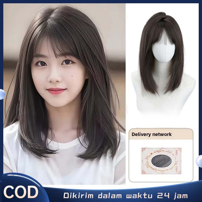 45cm Wig Wanita Full Kepala Wik Rambut Rambut Wig Wanita Korean Style Wig Korean Style Wanita
