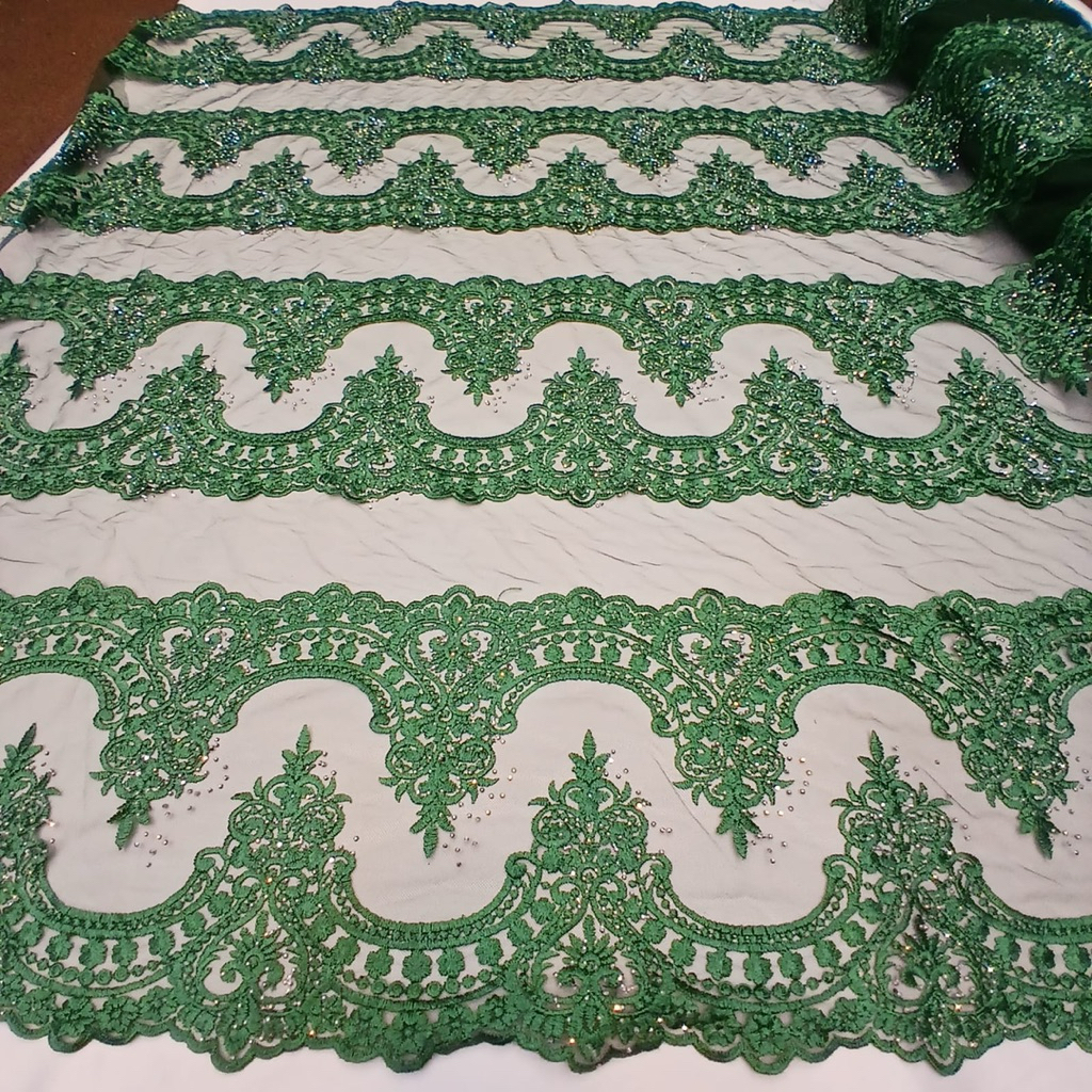 kain tulle renda bordir full payet ston /bahan kebaya tulle renda bordir