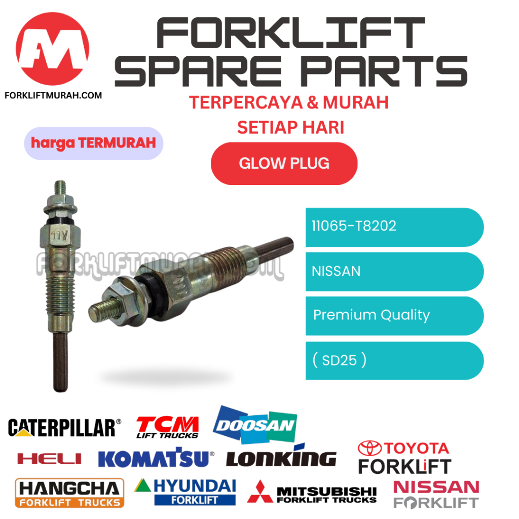 GLOW PLUG SPAREPART FORKLIFT NISSAN 11065-T8202