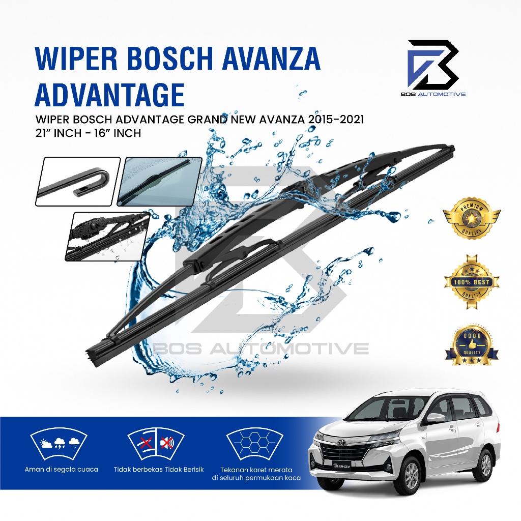 Wiper Blade BOSCH Advantage Besi Kipas Kaca Depan Mobil TOYOTA GRAND NEW AVANZA - DAIHATSU GREAT NEW
