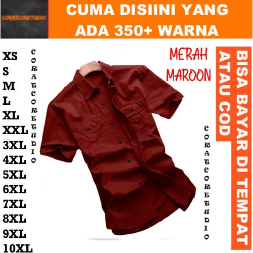 READY STOCK REALPIC GRAYWOLF CORATCORETUDIO Hem Cowok Kemeja Pria Dua 2 Kantong Saku Reguler Slim Fi