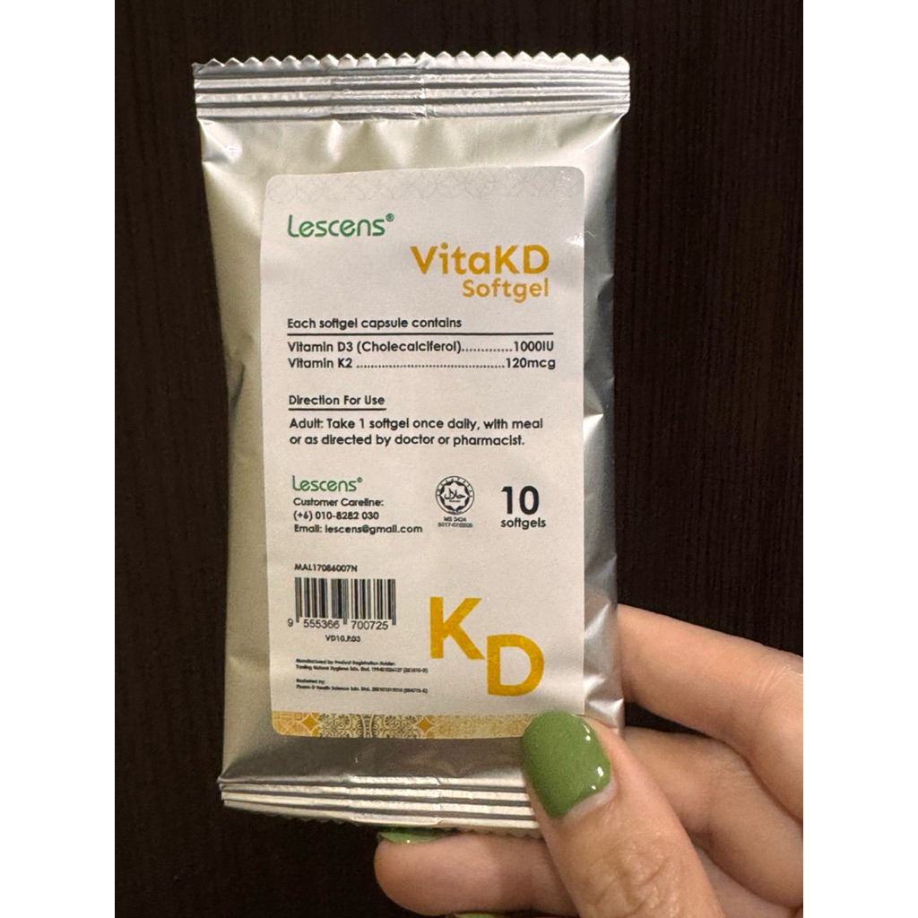 LESCENS VITAMIN K2 + D3 SOFTGEL PER STRIP