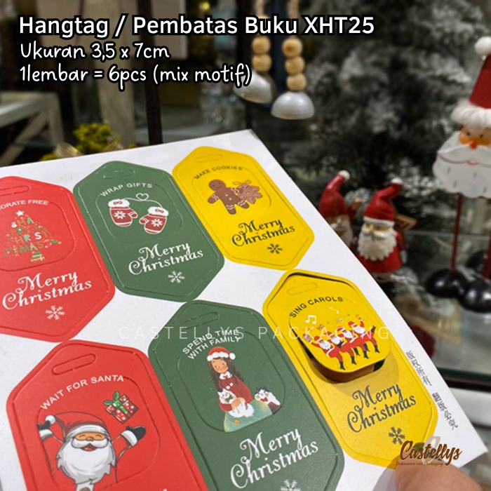 Hangtag Edisi Natal XHT25 Hangtag Label Kartu Ucapan Hampers Natal Dan Penjepit Buku edisi Natal
