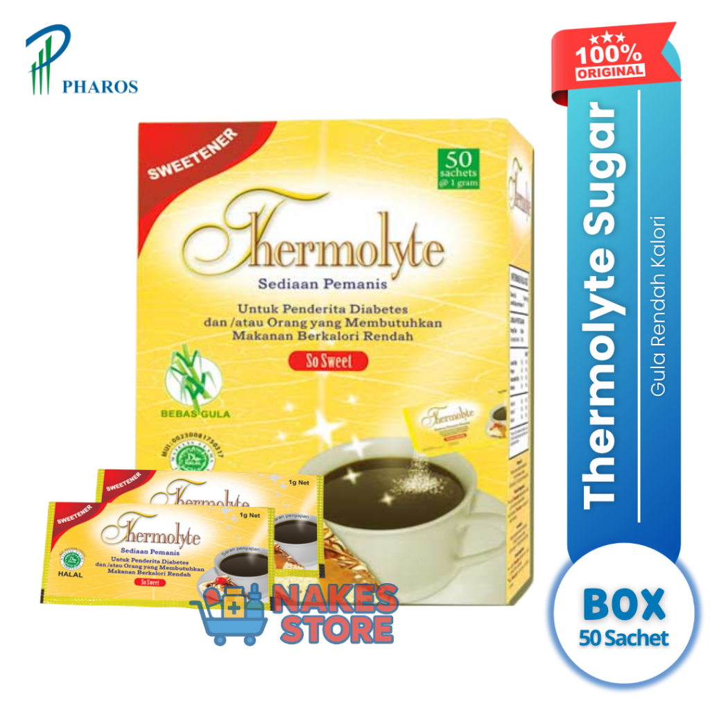 OFFICIAL STORE - Thermolyte Sugar 50 Sachet Sweetener Diet Pemanis Gula Tropicana Slim Diabetasol