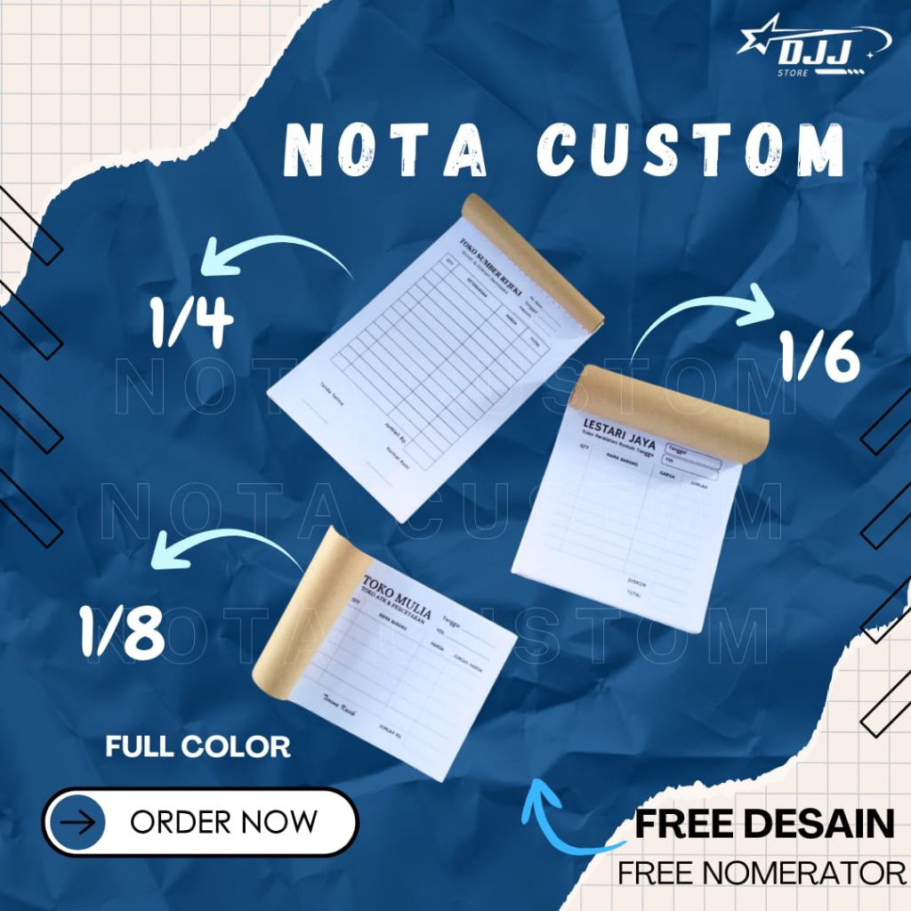 Nota Custom Satuan / Nota Custom Murah / Nota Sleman / Nota Custom Jogja / Nota Satuan