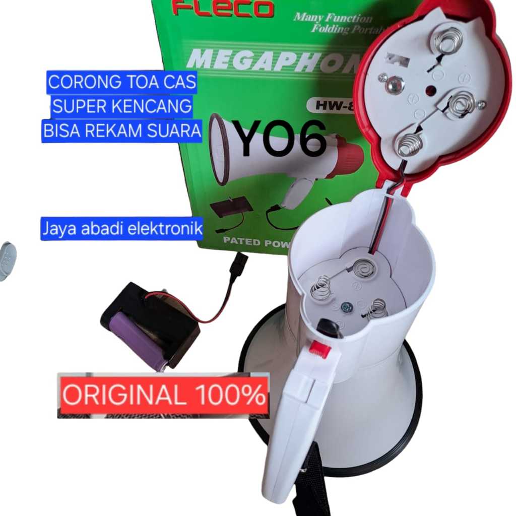 MEGAPHONE CASAN ISI ULANG BATERAI BATERRY BATERE TOA CORONG Speaker Karaoke PENGERAS SUARA MIC MIK M