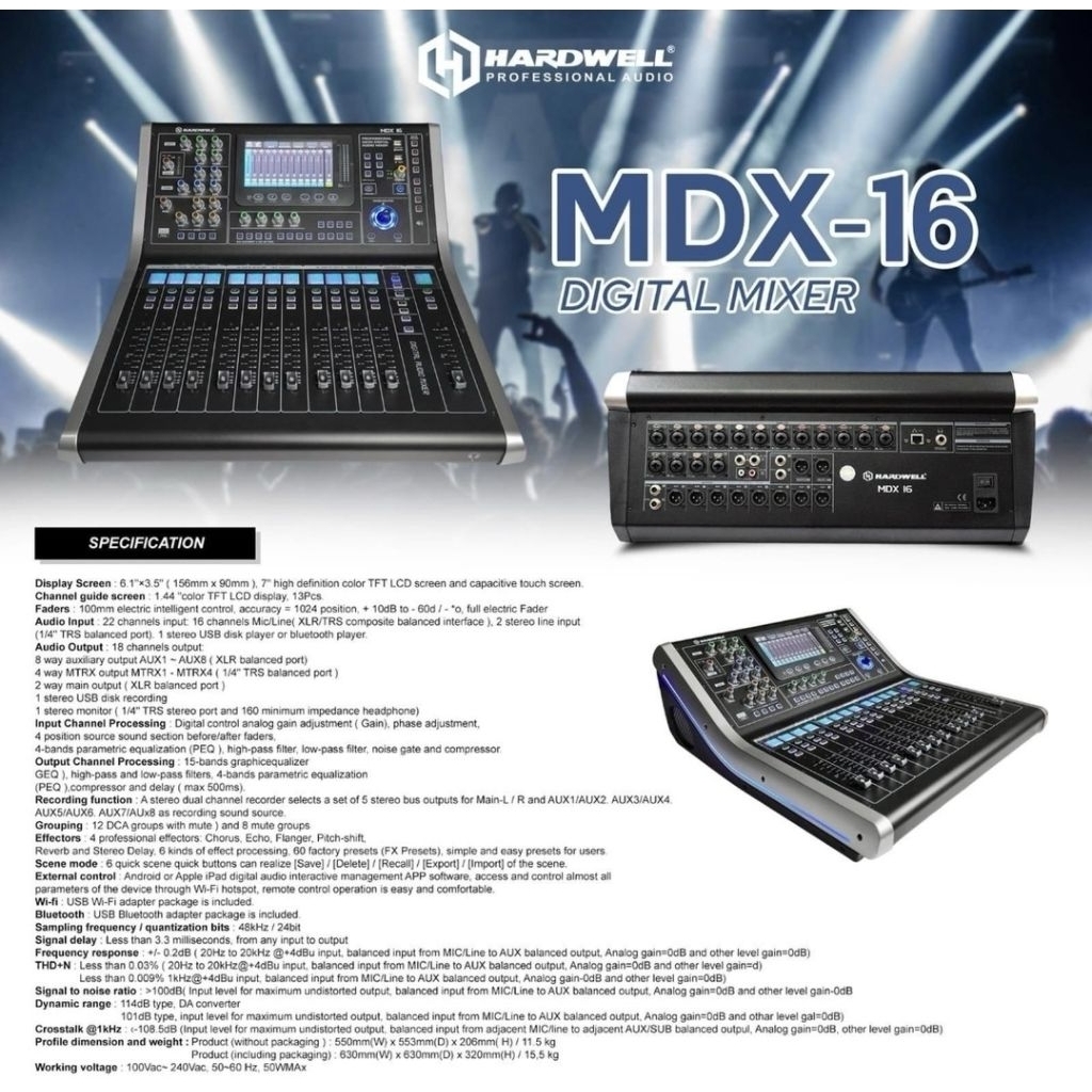 Mixer Audio Digital HARDWELL MDX-16 Digital Mixer MDX-16 Original New