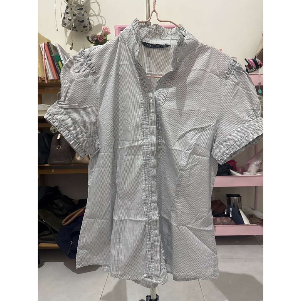 preloved zara striped shirt