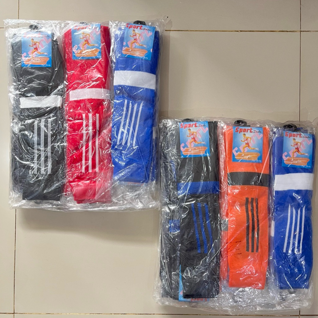 (GROSIR) 12pasang kaos kaki Bola Sport Murah / Kaos kaki bola dewasa / Kaos kaki bola panjang