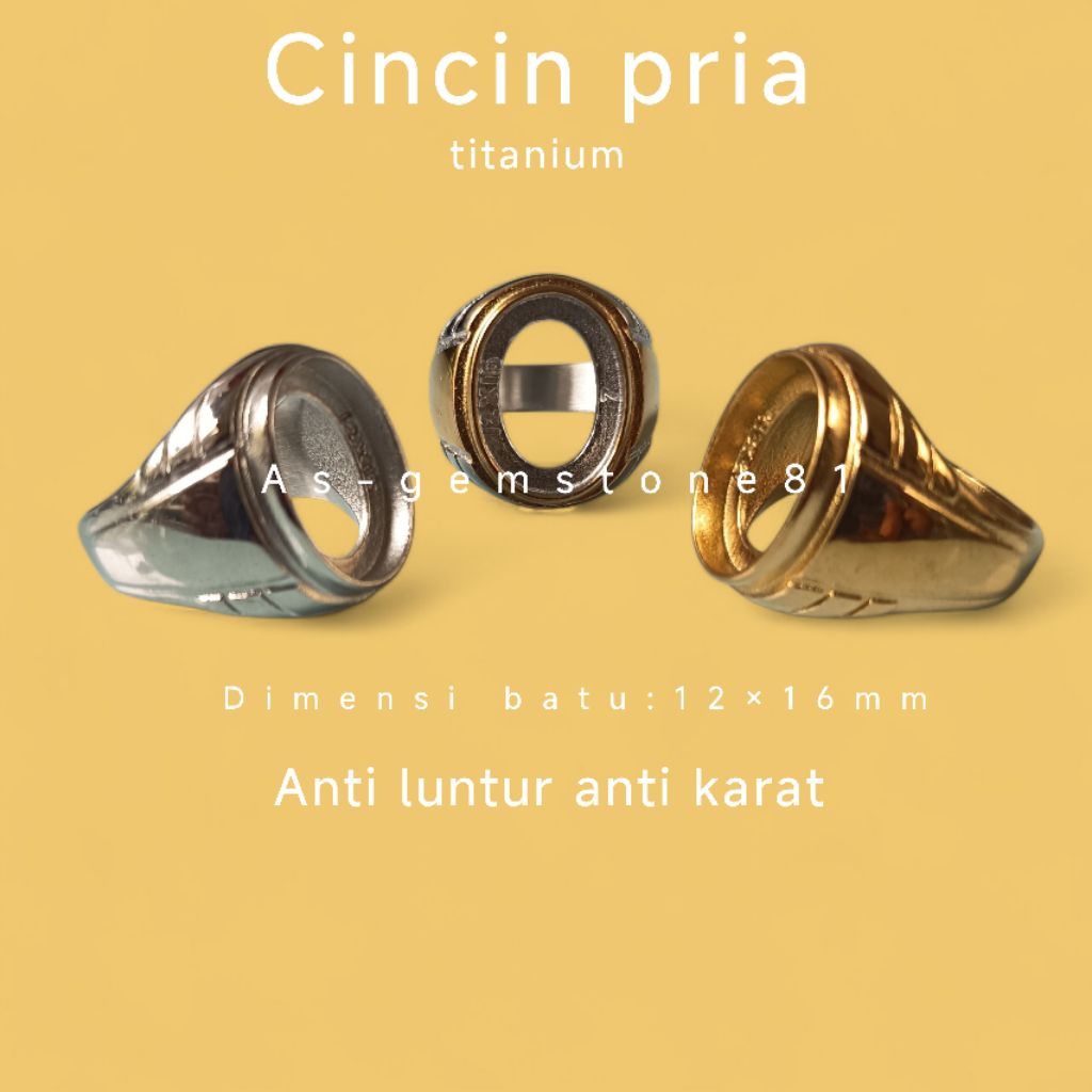 Emban Ring Cincin N14[titanium] 16×12