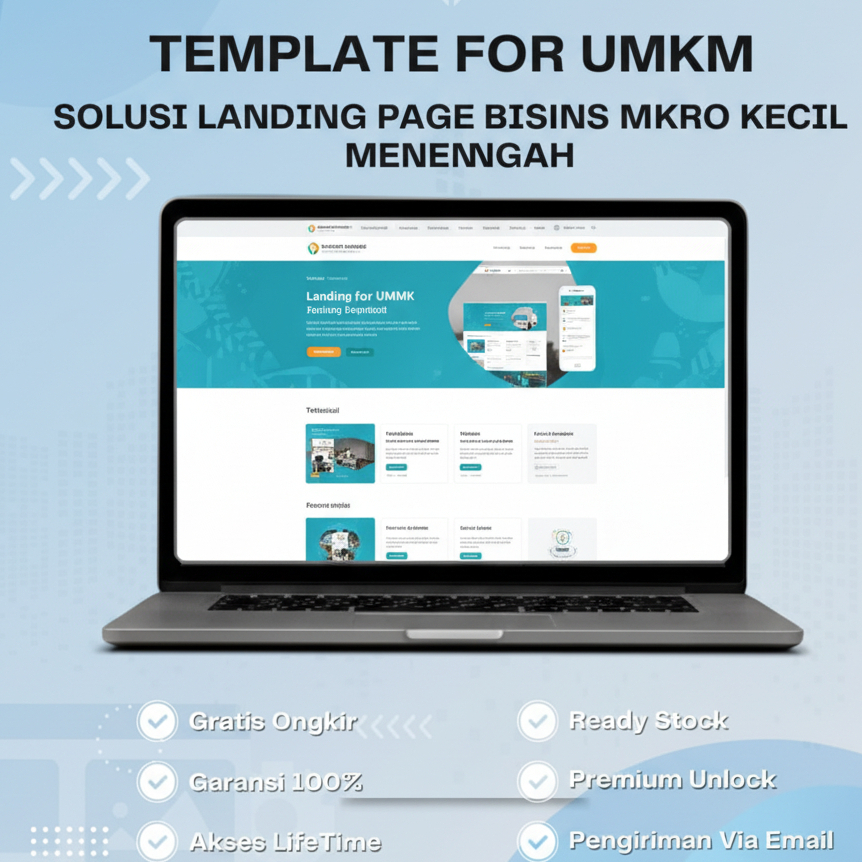 Template Landing Page UMKM Profesional - Website Bisnis UKM Responsif, Modern & Auto WhatsApp