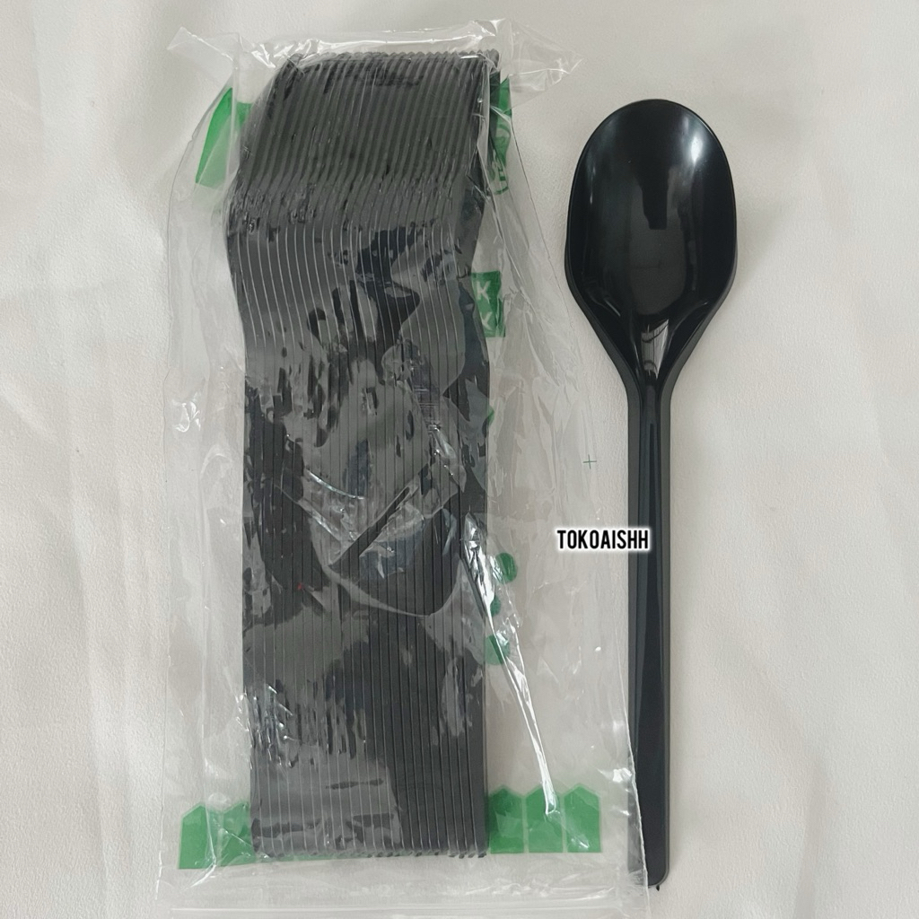 sendok makan plastik - sendok makan plastik hitam - sendok makan - sendok plastik