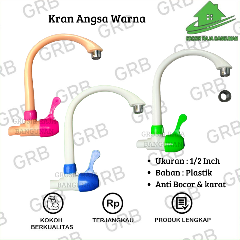 Kran Air Keran Angsa PVC MURAH Keran Angsa Plastik Warna Warni Kran Cuci Piring Wastafel