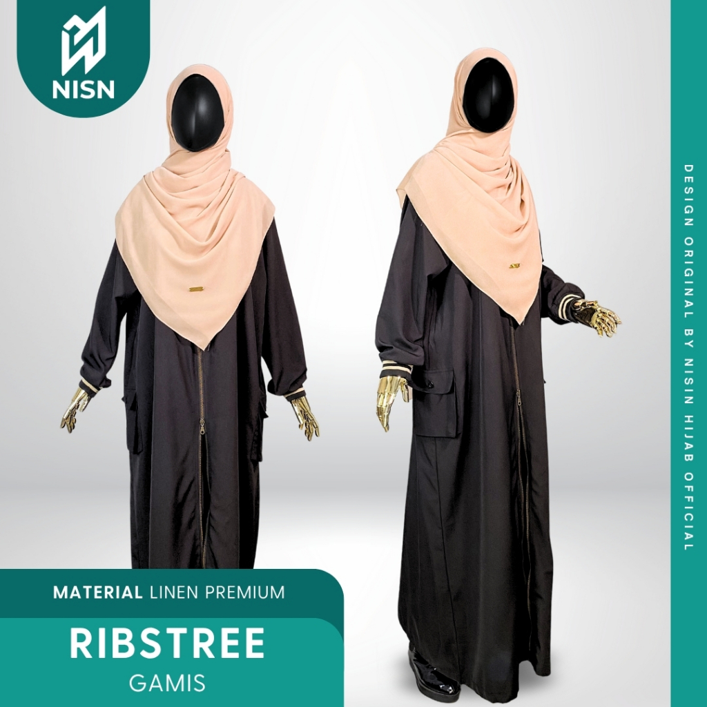 Ribstree Abaya Zipper By Nisin Hijab