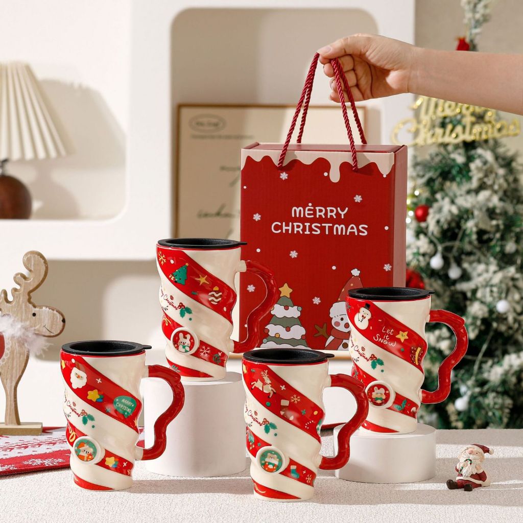 Mug Tinggi Mug Coffee Mug Tea Mug Keramik Christmas Gift dengan Box / Hampers Natal 2025/ Hampers Mu